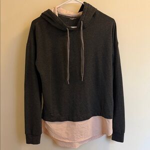 CALIA by Carrie Underwood Charcoal and Blush Layered Hoodie